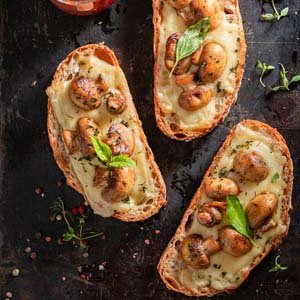 Garlic Bread With Cheese & Mushroom